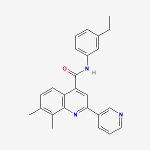 molecular formula C25H23N3O B4664092 N-(3-ethylphenyl)-7,8-dimethyl-2-(3-pyridinyl)-4-quinolinecarboxamide 