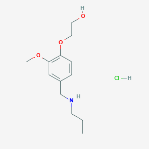 molecular formula C13H22ClNO3 B4664103 2-{2-methoxy-4-[(propylamino)methyl]phenoxy}ethanol hydrochloride 