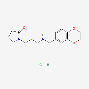molecular formula C16H23ClN2O3 B4664107 1-{3-[(2,3-dihydro-1,4-benzodioxin-6-ylmethyl)amino]propyl}-2-pyrrolidinone hydrochloride 