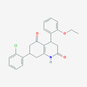 molecular formula C23H22ClNO3 B4664139 7-(2-chlorophenyl)-4-(2-ethoxyphenyl)-4,6,7,8-tetrahydro-2,5(1H,3H)-quinolinedione 