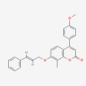 4-(4-methoxyphenyl)-8-methyl-7-[(3-phenyl-2-propen-1-yl)oxy]-2H-chromen-2-one