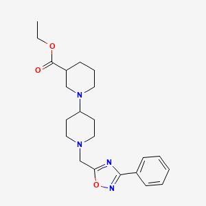 molecular formula C22H30N4O3 B4664155 ethyl 1'-[(3-phenyl-1,2,4-oxadiazol-5-yl)methyl]-1,4'-bipiperidine-3-carboxylate 