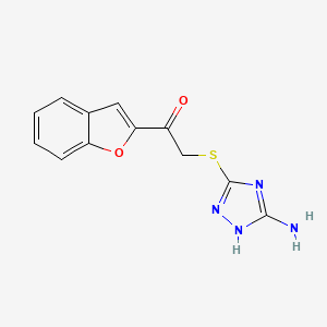 molecular formula C12H10N4O2S B4664172 2-[(5-amino-4H-1,2,4-triazol-3-yl)thio]-1-(1-benzofuran-2-yl)ethanone 