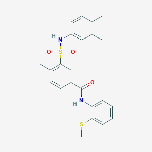 molecular formula C23H24N2O3S2 B4664193 3-{[(3,4-dimethylphenyl)amino]sulfonyl}-4-methyl-N-[2-(methylthio)phenyl]benzamide 