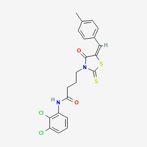 molecular formula C21H18Cl2N2O2S2 B4664205 N-(2,3-dichlorophenyl)-4-[5-(4-methylbenzylidene)-4-oxo-2-thioxo-1,3-thiazolidin-3-yl]butanamide 