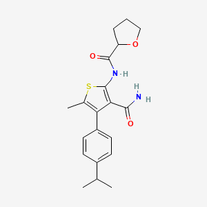 molecular formula C20H24N2O3S B4664206 N-[3-(aminocarbonyl)-4-(4-isopropylphenyl)-5-methyl-2-thienyl]tetrahydro-2-furancarboxamide 
