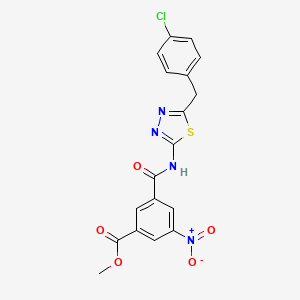 molecular formula C18H13ClN4O5S B4664227 methyl 3-({[5-(4-chlorobenzyl)-1,3,4-thiadiazol-2-yl]amino}carbonyl)-5-nitrobenzoate 