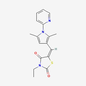 molecular formula C17H17N3O2S B4664235 5-{[2,5-dimethyl-1-(2-pyridinyl)-1H-pyrrol-3-yl]methylene}-3-ethyl-1,3-thiazolidine-2,4-dione 