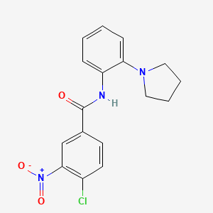 molecular formula C17H16ClN3O3 B4664246 4-chloro-3-nitro-N-[2-(1-pyrrolidinyl)phenyl]benzamide 