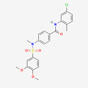 molecular formula C23H23ClN2O5S B4664253 N-(5-chloro-2-methylphenyl)-4-[[(3,4-dimethoxyphenyl)sulfonyl](methyl)amino]benzamide 
