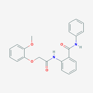 molecular formula C22H20N2O4 B466426 2-{[(2-methoxyphenoxy)acetyl]amino}-N-phenylbenzamide CAS No. 433312-71-1