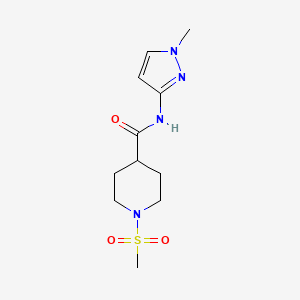 molecular formula C11H18N4O3S B4664303 N-(1-methyl-1H-pyrazol-3-yl)-1-(methylsulfonyl)-4-piperidinecarboxamide 