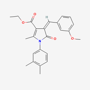 molecular formula C24H25NO4 B4664311 ethyl 1-(3,4-dimethylphenyl)-4-(3-methoxybenzylidene)-2-methyl-5-oxo-4,5-dihydro-1H-pyrrole-3-carboxylate 