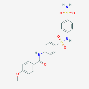 molecular formula C20H19N3O6S2 B466432 4-methoxy-N-{4-[(4-sulfamoylphenyl)sulfamoyl]phenyl}benzamide CAS No. 433254-01-4