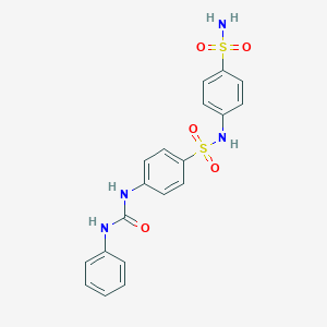 molecular formula C19H18N4O5S2 B466434 N-[4-(aminosulfonyl)phenyl]-4-[(anilinocarbonyl)amino]benzenesulfonamide CAS No. 433258-66-3