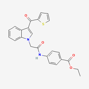 molecular formula C24H20N2O4S B4664340 ethyl 4-({[3-(2-thienylcarbonyl)-1H-indol-1-yl]acetyl}amino)benzoate 