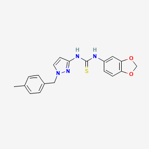 molecular formula C19H18N4O2S B4664349 N-1,3-benzodioxol-5-yl-N'-[1-(4-methylbenzyl)-1H-pyrazol-3-yl]thiourea 