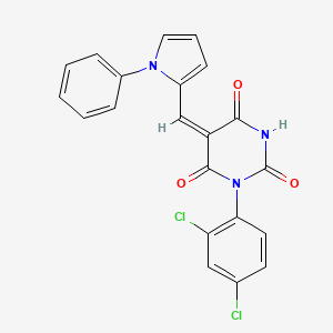molecular formula C21H13Cl2N3O3 B4664356 1-(2,4-dichlorophenyl)-5-[(1-phenyl-1H-pyrrol-2-yl)methylene]-2,4,6(1H,3H,5H)-pyrimidinetrione 