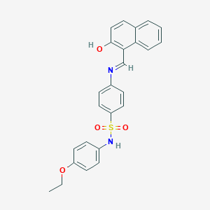 molecular formula C25H22N2O4S B466437 N-(4-ethoxyphenyl)-4-{[(2-hydroxy-1-naphthyl)methylene]amino}benzenesulfonamide 
