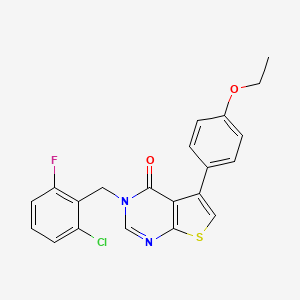 molecular formula C21H16ClFN2O2S B4664387 3-(2-chloro-6-fluorobenzyl)-5-(4-ethoxyphenyl)thieno[2,3-d]pyrimidin-4(3H)-one 