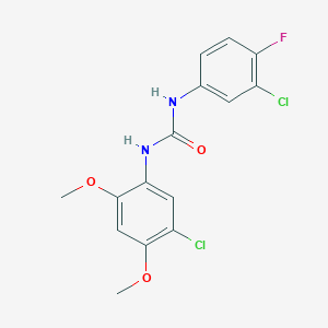 molecular formula C15H13Cl2FN2O3 B4664396 N-(5-chloro-2,4-dimethoxyphenyl)-N'-(3-chloro-4-fluorophenyl)urea 