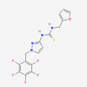 molecular formula C16H11F5N4OS B4664414 N-(2-furylmethyl)-N'-[1-(pentafluorobenzyl)-1H-pyrazol-3-yl]thiourea 