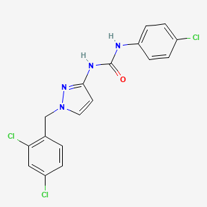 molecular formula C17H13Cl3N4O B4664417 N-(4-chlorophenyl)-N'-[1-(2,4-dichlorobenzyl)-1H-pyrazol-3-yl]urea 
