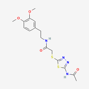 molecular formula C16H20N4O4S2 B4664494 2-{[5-(acetylamino)-1,3,4-thiadiazol-2-yl]thio}-N-[2-(3,4-dimethoxyphenyl)ethyl]acetamide 