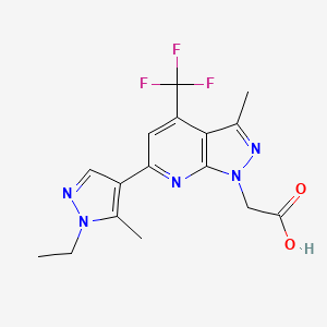 [6-(1-ethyl-5-methyl-1H-pyrazol-4-yl)-3-methyl-4-(trifluoromethyl)-1H-pyrazolo[3,4-b]pyridin-1-yl]acetic acid