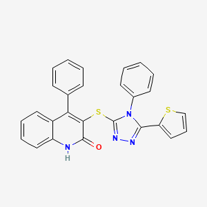 4-phenyl-3-{[4-phenyl-5-(2-thienyl)-4H-1,2,4-triazol-3-yl]thio}quinolin-2-ol