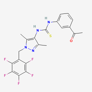 molecular formula C21H17F5N4OS B4664577 N-(3-acetylphenyl)-N'-[3,5-dimethyl-1-(pentafluorobenzyl)-1H-pyrazol-4-yl]thiourea 