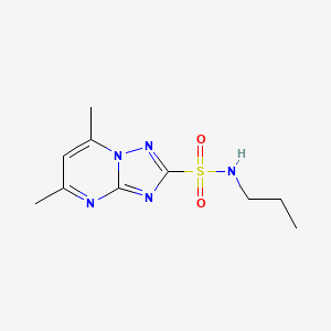 molecular formula C10H15N5O2S B4664583 5,7-dimethyl-N-propyl[1,2,4]triazolo[1,5-a]pyrimidine-2-sulfonamide 