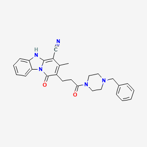 2-[3-(4-benzyl-1-piperazinyl)-3-oxopropyl]-3-methyl-1-oxo-1,5-dihydropyrido[1,2-a]benzimidazole-4-carbonitrile