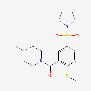 4-methyl-1-[2-(methylthio)-5-(1-pyrrolidinylsulfonyl)benzoyl]piperidine