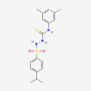 molecular formula C18H23N3O2S2 B4664675 N-(3,5-dimethylphenyl)-2-[(4-isopropylphenyl)sulfonyl]hydrazinecarbothioamide 