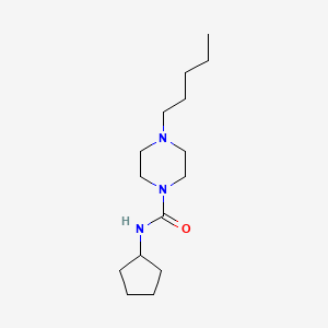 molecular formula C15H29N3O B4664686 N-cyclopentyl-4-pentyl-1-piperazinecarboxamide 