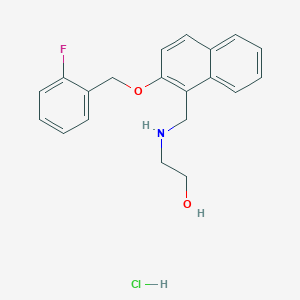 molecular formula C20H21ClFNO2 B4664704 2-[({2-[(2-fluorobenzyl)oxy]-1-naphthyl}methyl)amino]ethanol hydrochloride 