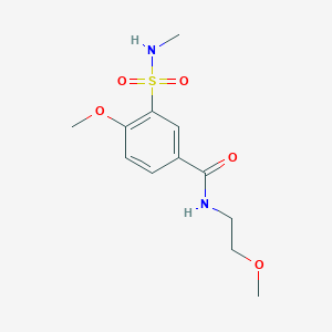 molecular formula C12H18N2O5S B4664710 4-methoxy-N-(2-methoxyethyl)-3-[(methylamino)sulfonyl]benzamide 