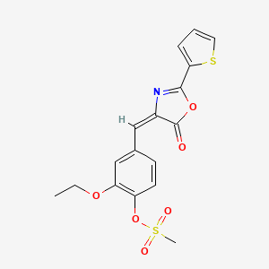 2-ethoxy-4-{[5-oxo-2-(2-thienyl)-1,3-oxazol-4(5H)-ylidene]methyl}phenyl methanesulfonate