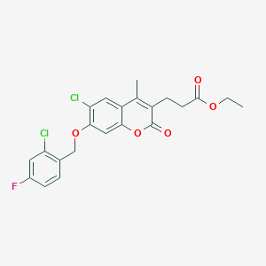 ethyl 3-{6-chloro-7-[(2-chloro-4-fluorobenzyl)oxy]-4-methyl-2-oxo-2H-chromen-3-yl}propanoate