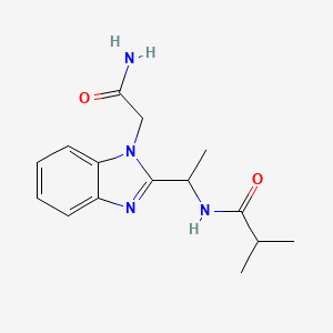 molecular formula C15H20N4O2 B4664743 N-{1-[1-(2-amino-2-oxoethyl)-1H-benzimidazol-2-yl]ethyl}-2-methylpropanamide 