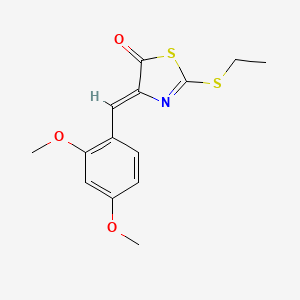 molecular formula C14H15NO3S2 B4664754 4-(2,4-dimethoxybenzylidene)-2-(ethylthio)-1,3-thiazol-5(4H)-one 