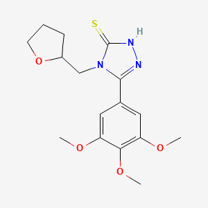 molecular formula C16H21N3O4S B4664763 4-(tetrahydro-2-furanylmethyl)-5-(3,4,5-trimethoxyphenyl)-4H-1,2,4-triazole-3-thiol 