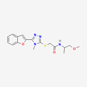 2-{[5-(1-benzofuran-2-yl)-4-methyl-4H-1,2,4-triazol-3-yl]thio}-N-(2-methoxy-1-methylethyl)acetamide