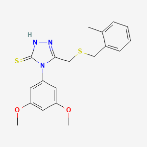 4-(3,5-dimethoxyphenyl)-5-{[(2-methylbenzyl)thio]methyl}-4H-1,2,4-triazole-3-thiol