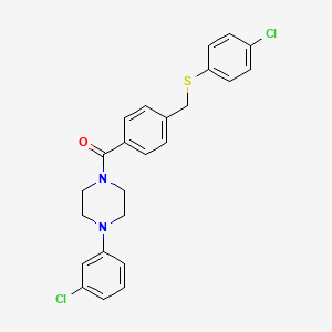 molecular formula C24H22Cl2N2OS B4664806 1-(3-chlorophenyl)-4-(4-{[(4-chlorophenyl)thio]methyl}benzoyl)piperazine 