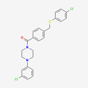 molecular formula C24H22Cl2N2OS B4664806 [4-(3-Chlorophenyl)piperazin-1-yl](4-{[(4-chlorophenyl)sulfanyl]methyl}phenyl)methanone 