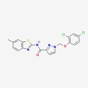 molecular formula C19H14Cl2N4O2S B4664818 1-[(2,4-dichlorophenoxy)methyl]-N-(6-methyl-1,3-benzothiazol-2-yl)-1H-pyrazole-3-carboxamide 