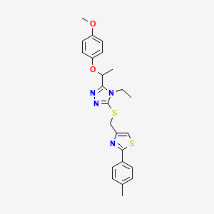 molecular formula C24H26N4O2S2 B4664823 4-ethyl-3-[1-(4-methoxyphenoxy)ethyl]-5-({[2-(4-methylphenyl)-1,3-thiazol-4-yl]methyl}thio)-4H-1,2,4-triazole 