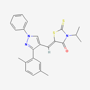molecular formula C24H23N3OS2 B4664835 5-{[3-(2,5-dimethylphenyl)-1-phenyl-1H-pyrazol-4-yl]methylene}-3-isopropyl-2-thioxo-1,3-thiazolidin-4-one 